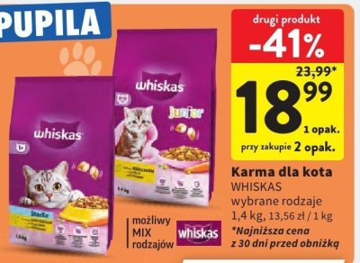 Karma dla kota WHISKAS promocja w Intermarche