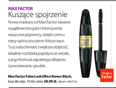 Tusz do rz臋s Max factor false lash effect raven black promocja