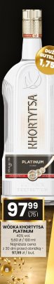 Wódka Khortytsa Platinum 40% vol. promocja w Twój Market