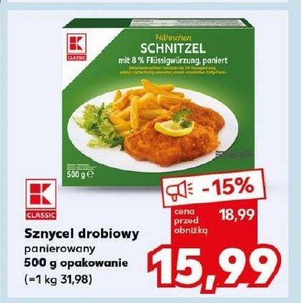 Sznycel drobiowy K-classic promocja w Kaufland