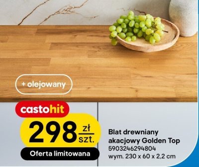 Blat drewniany akacjowy Golden Top Castohit promocja w Castorama