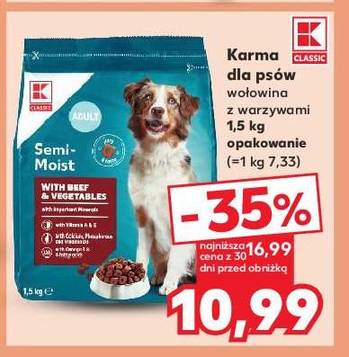 Sucha karma dla psa wołowina-warzywa K-classic promocja