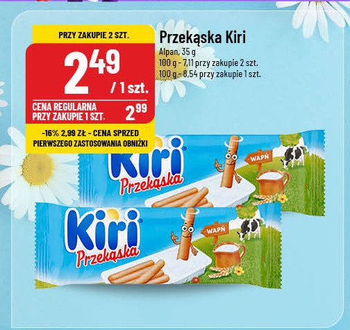 Przekąska: serek+paluszki Kiri promocja