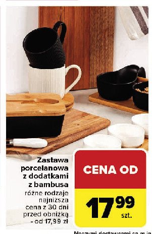 Zastawa porcelanowa z elementami bambusa promocja w Carrefour Market