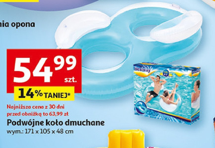 Koło dmuchane podwójne 171 x 105 x 48 cm Bestway promocja
