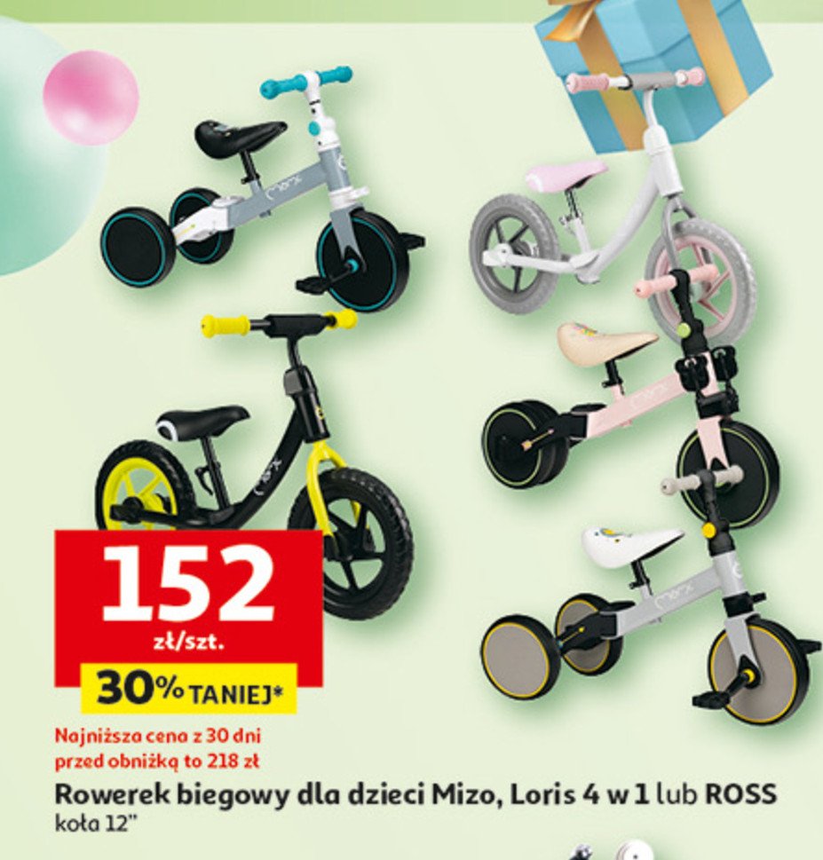 Rowerek biegowy momi ross promocja w Auchan