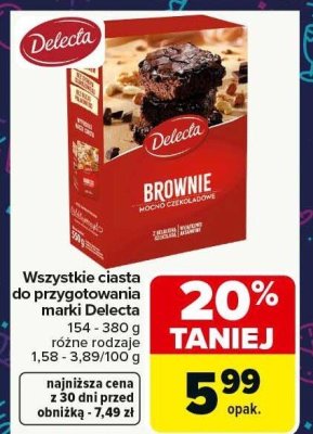 Ciasto do przygotowania brownie Delecta promocja w Carrefour Market