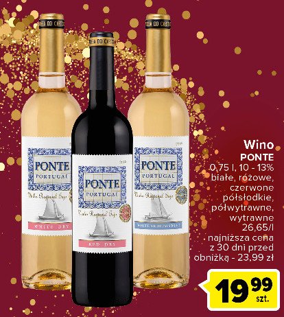 Wino Ponte portugal medium dry promocja