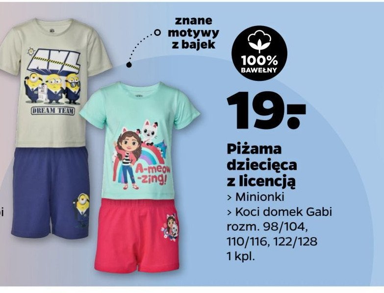 Piżama dziewczęca koci domek gabi 110/116 promocja