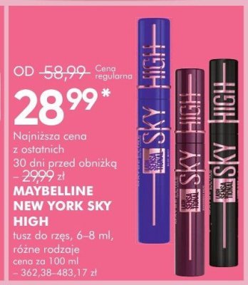 Tusz do rzęs Maybelline New York Sky High, 6-8 ml promocja w Super-Pharm