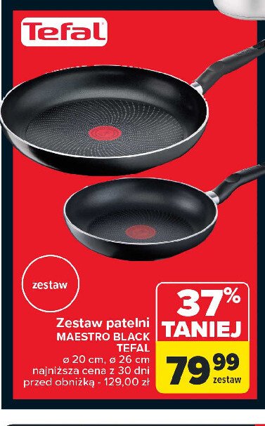 Komplet patelni maestro black 20 + 26 cm Tefal promocja w Carrefour Market