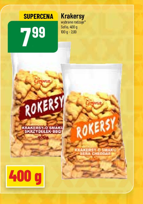 Krakersy rokersy o smaku sera cheddar Sofio promocja