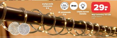 Wąż świetlny 50 LED różne kolory promocja w Netto