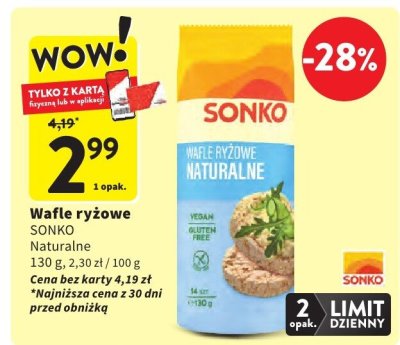Wafle ryżowe Naturalne Sonko promocja w Intermarche