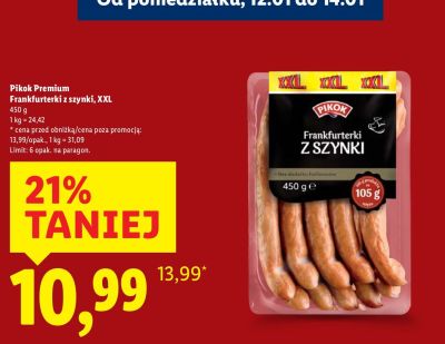 Frankfurterki z szynki, XXL promocja w Lidl