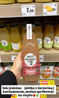 Sok jesienne jabłko z żurawiną i kardamonem  promocja w Intermarche