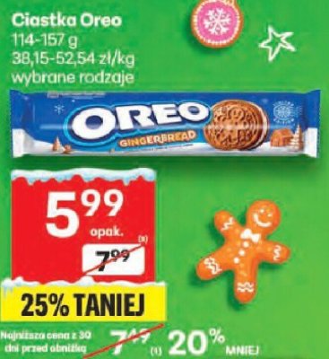 Ciastka Oreo wybrane rodzaje promocja w Delikatesy Centrum