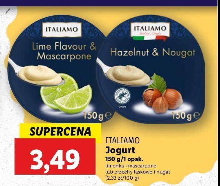 Jogurt kremowy limetkowy Italiamo promocja