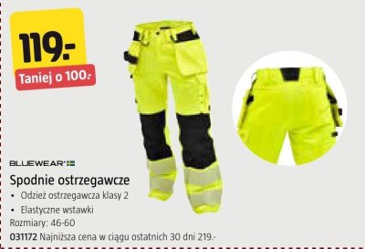 Spodnie ostrzegawcze BLUEWEAR promocja w Jula