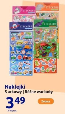 Naklejki 5 arkuszy, różne warianty promocja w Action