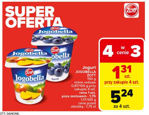 Jogurt jagoda Zott jogobella promocja