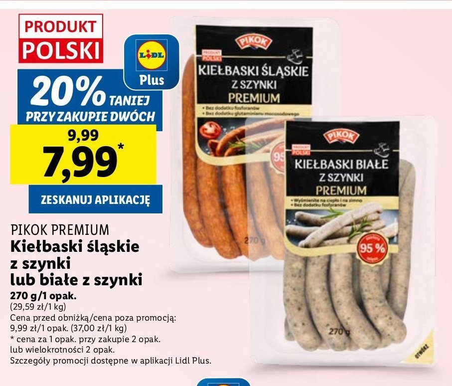 Kiełbaski śląskie z szynki Pikok promocja