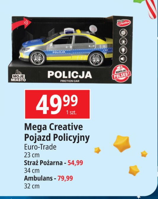 Pojazd policyjny 23 cm MEGA CREATIVE promocja