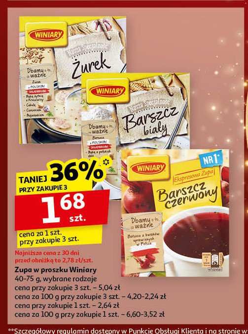 Barszcz biały Winiary nasza specjalność promocja w Auchan