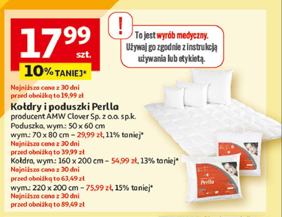 Poduszka perlla 70 x 80 cm Amw promocja