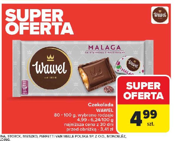Czekolada Wawel malaga promocja