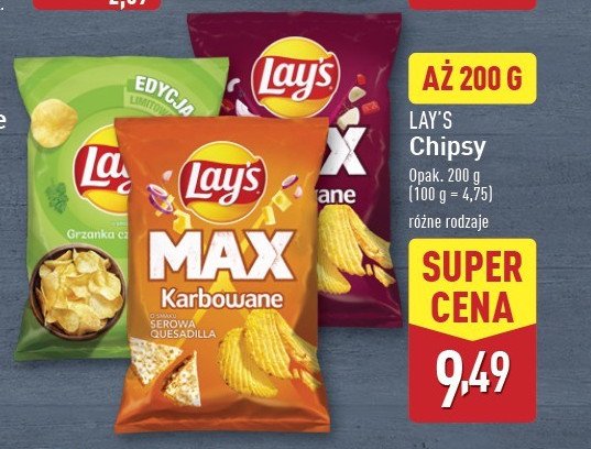 Chipsy kebab Lay's karbowane promocja w Aldi