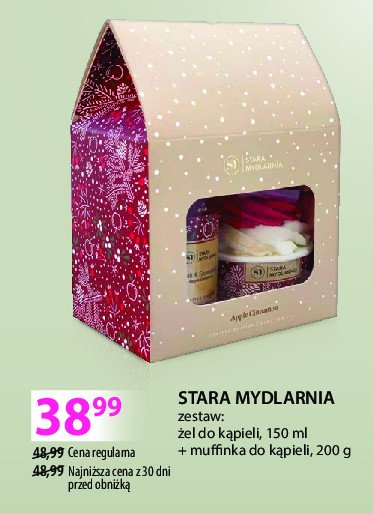 Zestaw w pudełku: żel do kąpieli 250 ml + muffinga do kąpieli 200 g Stara mydlarnia promocja w Hebe