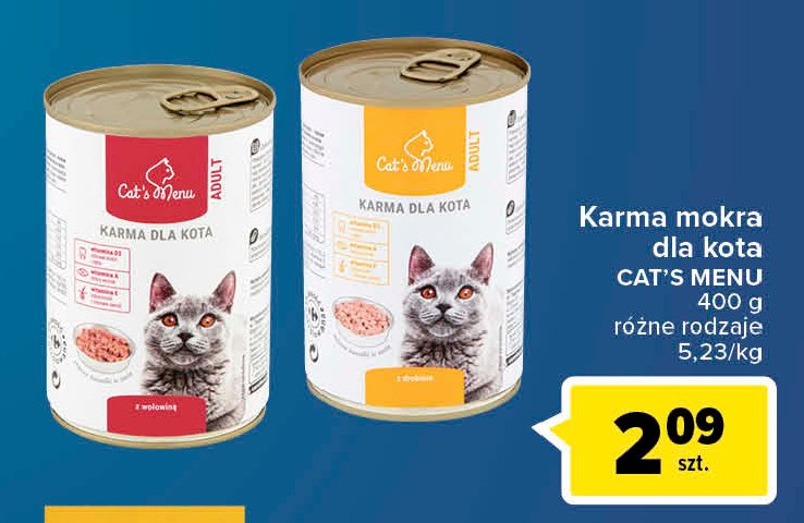 Karma dla kota z kurczakiem CATS MENU promocja