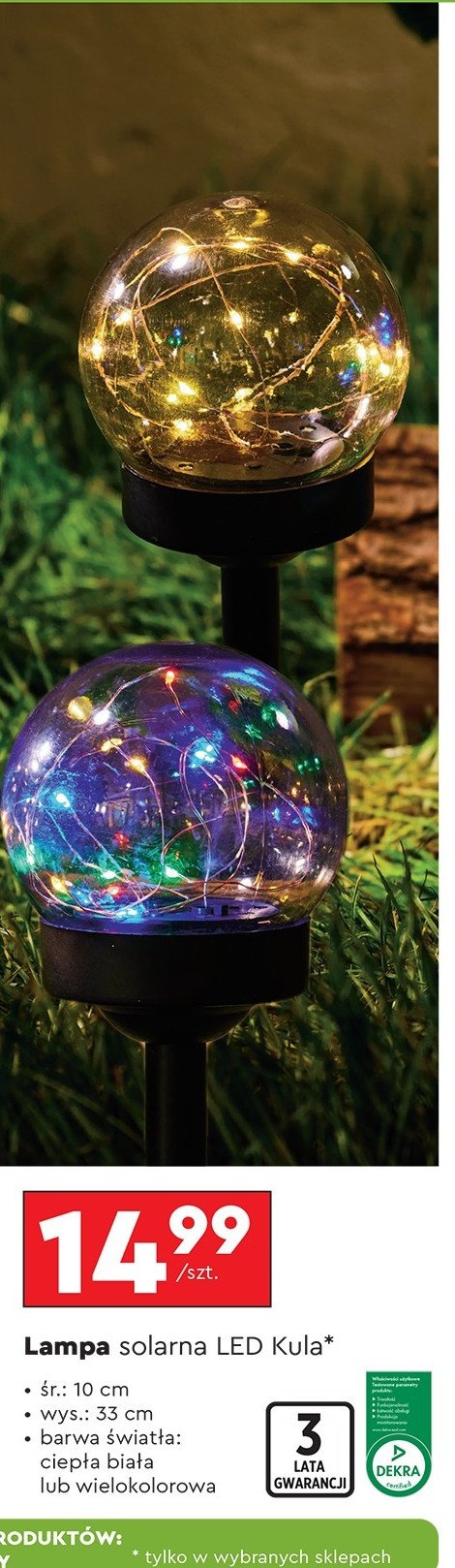 Lampa solarna kula promocja w Biedronka