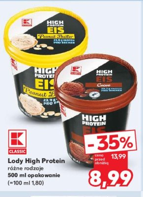 Lody proteinowe masło orzechowe K-classic promocja