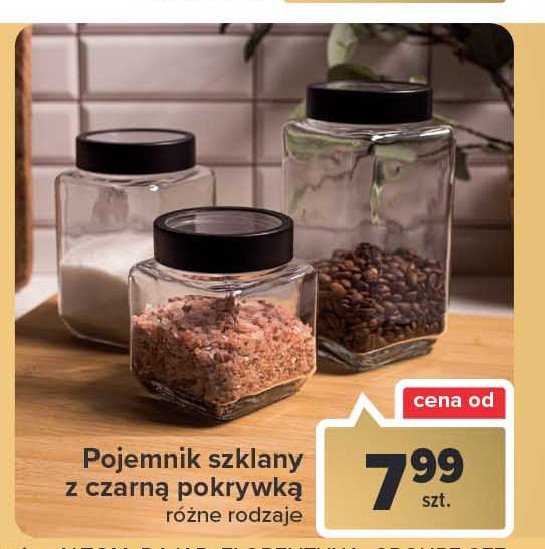 Pojemnik szklany z czarn膮 pokrywk膮 promocja