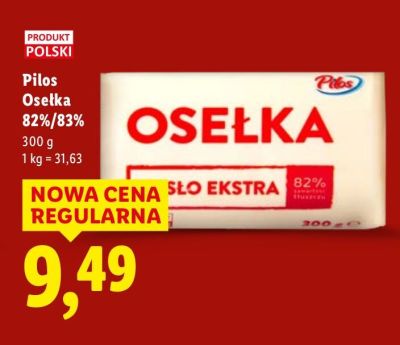 Masło Pilos Osełka 82%/83% promocja w Lidl