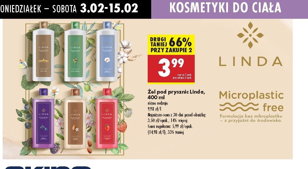 Żel pod prysznic strawberry bliss Linda promocja w Biedronka