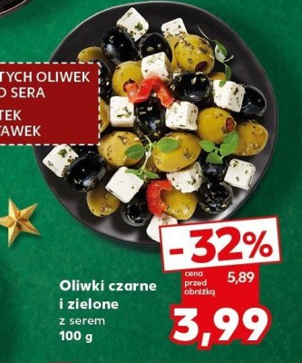 Oliwki czarne i zielone z serem promocja w Kaufland