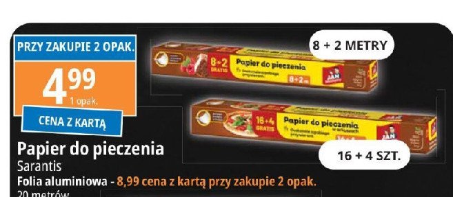 Papier do pieczenia 8 +2 m Jan niezbędny promocja w Leclerc