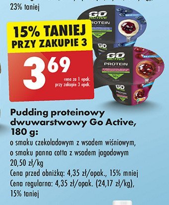 Pudding czekoladowy z wsadem wiśniowym Go active promocja