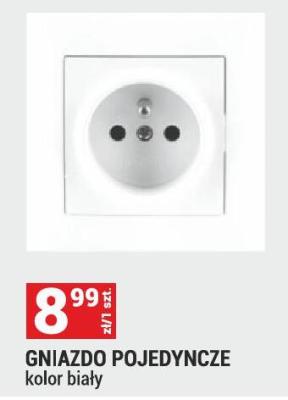 Gniazdo pojedyncze seria WESA kolor biały promocja w Merkury Market