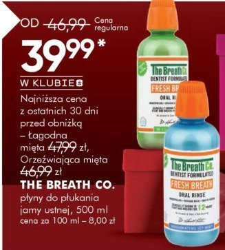 Płyn do płukania jamy ustnej The Breath Co. Fresh Breath promocja w Super-Pharm
