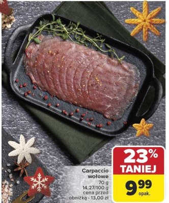 Carpaccio wołowe promocja w Carrefour