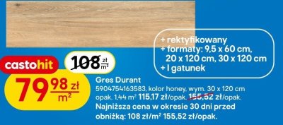 Gres Durant kolor honey, wym. 30 x 120 cm promocja w Castorama