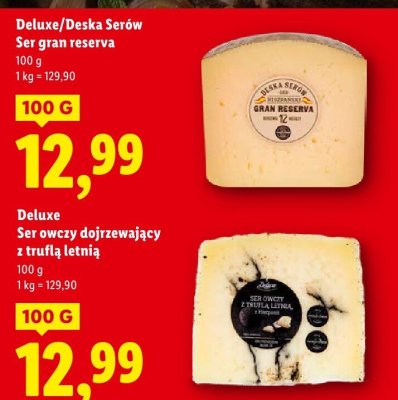Ser owczy dojrzewający z truflą letnią Deluxe promocja w Lidl