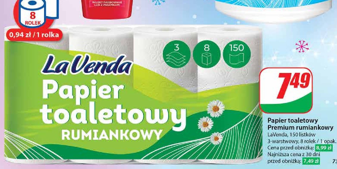 Papier toaletowy rumianek Lavenda promocja w Dino