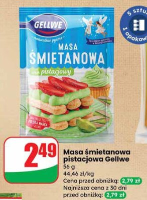 Masa śmietanowa pistacjowa Gellwe promocja w Dino