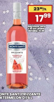 Wino Monte Santi Frizzante Watermelon 0,75l promocja w Wafelek