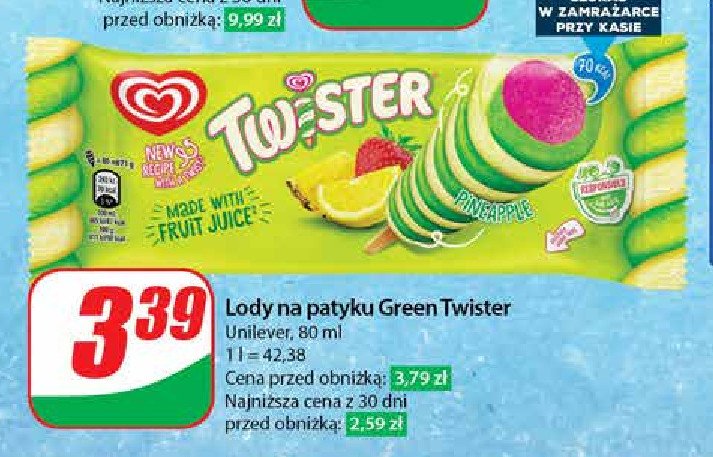 Lód green Algida twister promocja